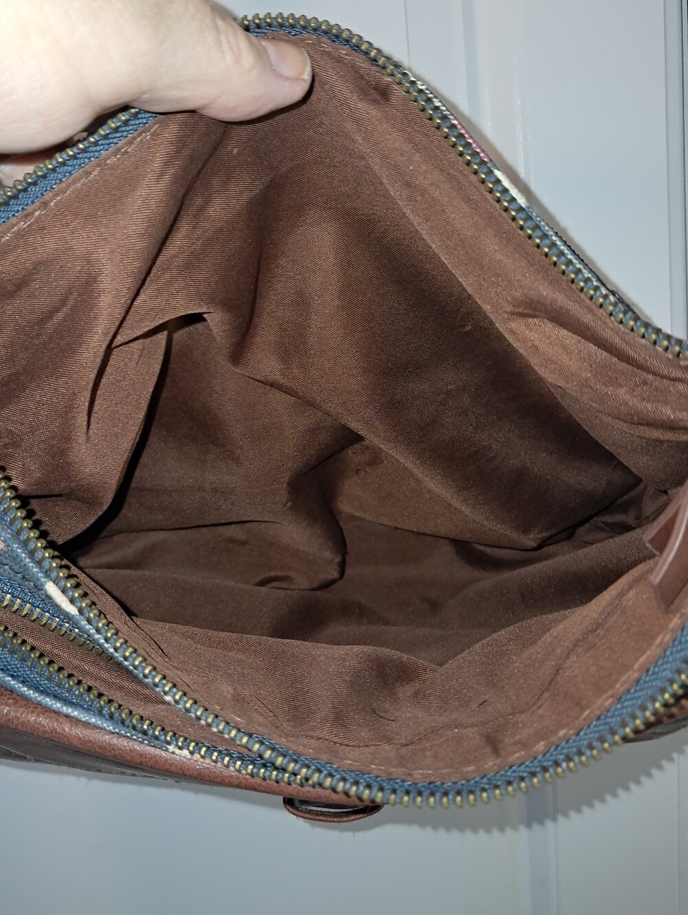 Floral Canvas Crossbody Bag with Brown Faux-Leather Flap - Picture 5 of 16